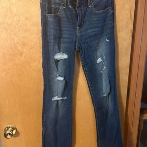 Hollister low-rise bootcut jeans distressed 9R New